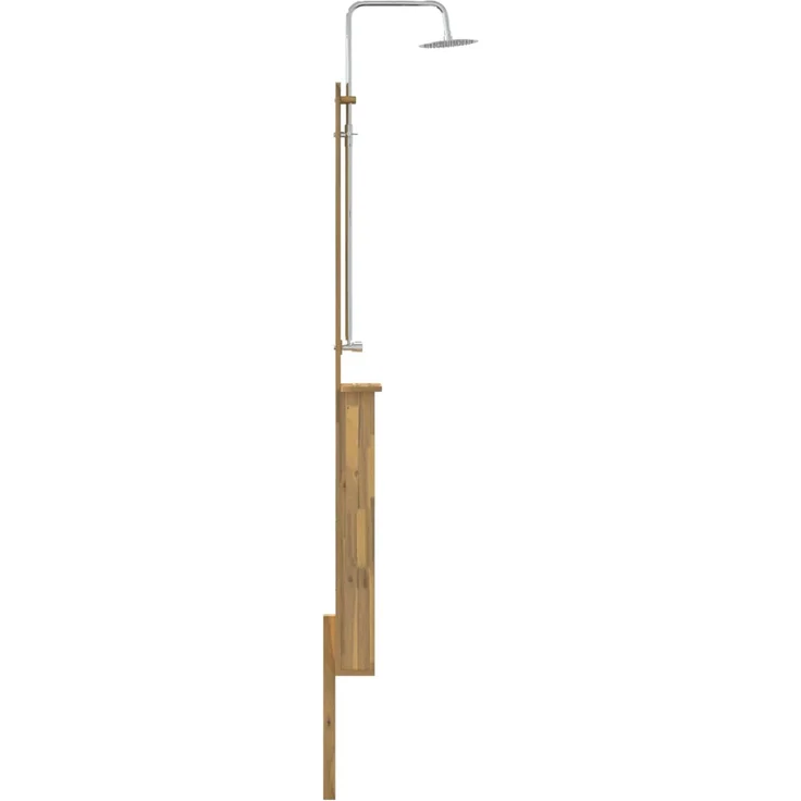 vidaXL Gartendusche 257 cm Massives Akazienholz und Edelstahl Weiß 903121 – Bild 4