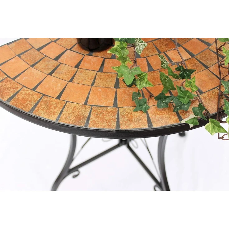 DanDiBo Tisch Halbrund Konsolentisch Wandtisch 120041 Beistelltisch Metall Mosaik 70 cm – Bild 6