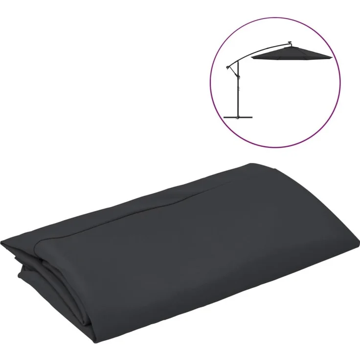 vidaXL Ersatzbezug für Ampelschirm Schwarz 300 cm 313807 – Bild 1