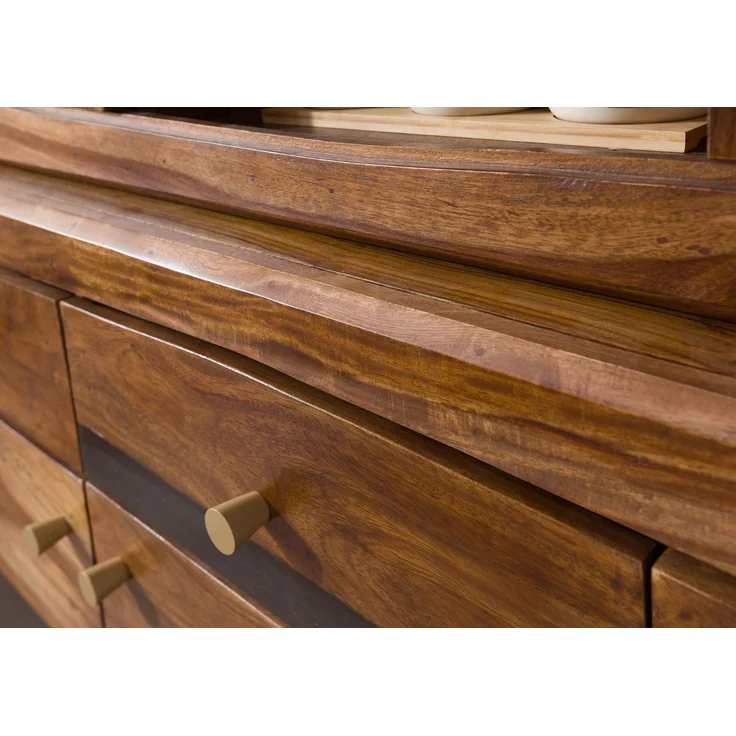 Buffet Sheesham 140 x 45 x 200 dunkelbraun lackiert ANCONA #245 – Bild 7