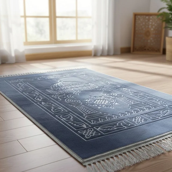 Gebetsteppich 120 x 80 cm - ideal als Geschenk Blaugrau Motiv 4 – Bild 6