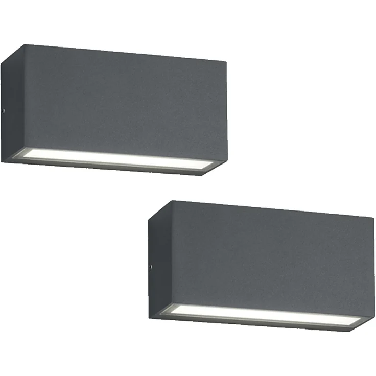 LED Außenwandleuchte 2er Set Up- & Down Light in Anthrazit – Bild 1
