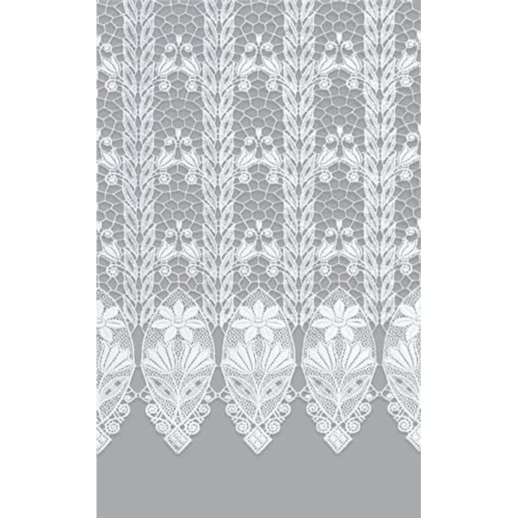 Scheibengardine Plauener Spitze - Blütenmedaillon (Bx H) 96cm * 90cm weiß – Bild 3