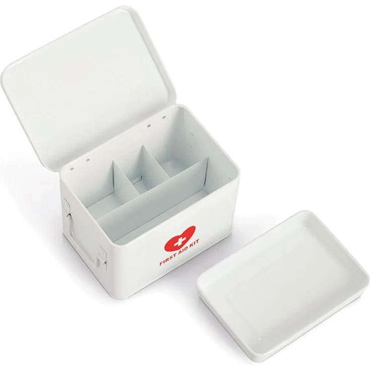 ZELLER 19244 Medizinbox FIRST AID KIT Metall weiß - 22 x 16 x 16 cm / Arzneimittelaufbewahrung – Bild 3
