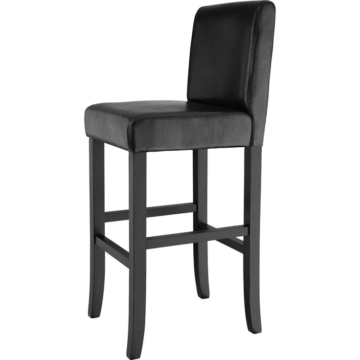 tectake Barhocker 4er Set Barhocker, gepolstert mit Rückenlehne