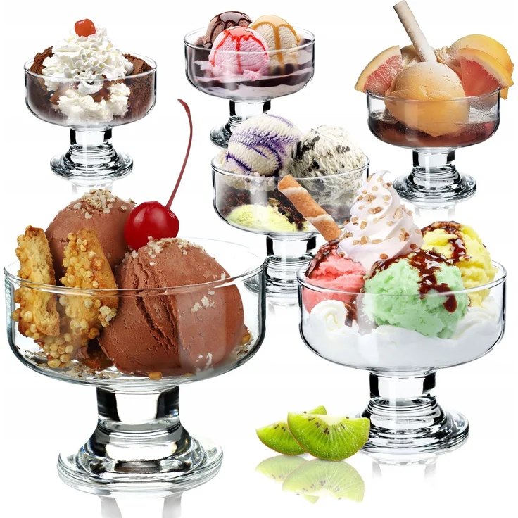 KADAX Eisbecher, Desserts, Glasbecher, 6 Stück, 180 ml, für Eis-Desserts-Set – Bild 1