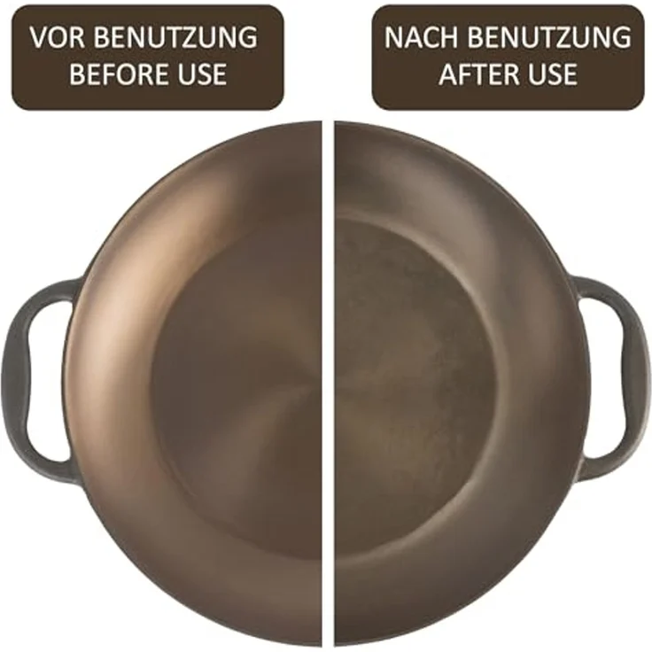 Mahlzeit Paellapfanne poliert, Ø 35 cm, Gusspfanne, Paella Pfanne, Bratpfanne, Gusseisen – Bild 5