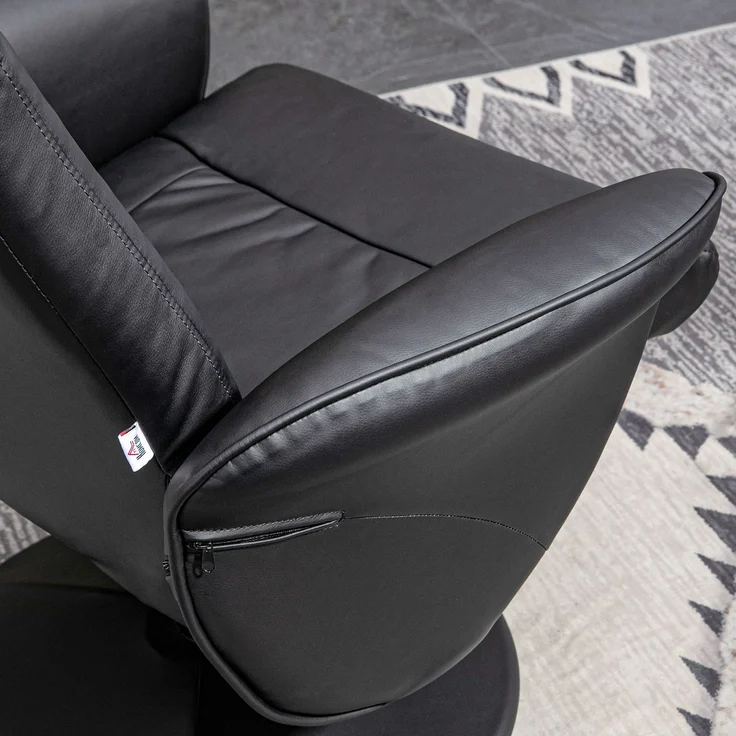 HOMCOM Relaxsessel, Metall, Kunstleder, Schwarz, 81L x 76B x 101Hcm – Bild 8