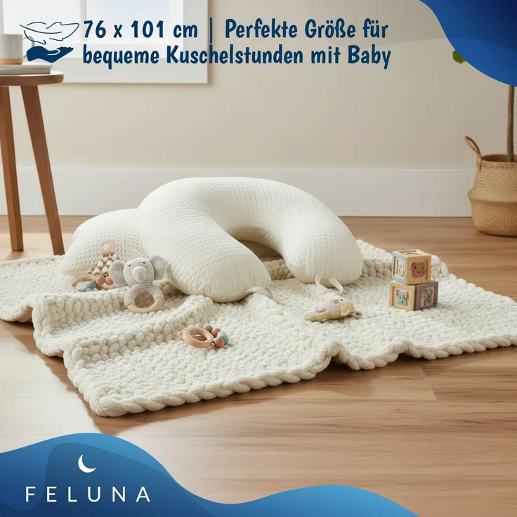 Wohndecke Grobmaschige Wohlfühldecke, Feluna, Flauschige Kuscheldecke Grobstrick Tagesdecke – Bild 4