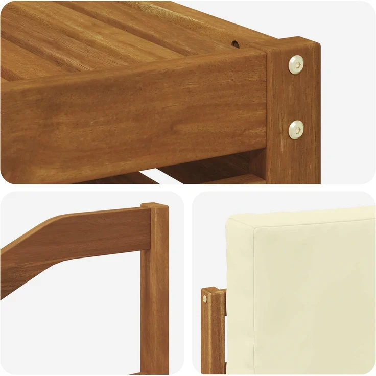 vidaXL Outdoor-Sofagarnitur 7 stk. 5-Sitzer Natur und Creme 3375145 – Bild 8