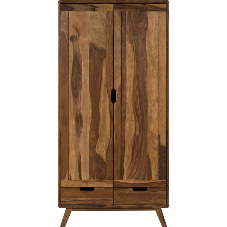 Kleiderschrank Sheesham 90x45x180 natur sandgestrahlt lackiert MALMÖ 2 #200 – Bild 7