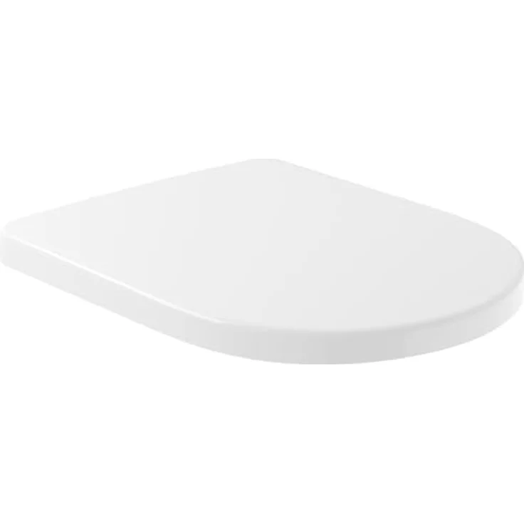 Villeroy & Boch Subway 2.0 WC-Sitz - Toilettendeckel mit Absenkautomatik - Abnehmbarer, bruchsicherer Toilettensitz aus Duroplast - Original Ersatzteil - Klodeckel in D-Form - Weiß Alpin, glänzend – Bild 5