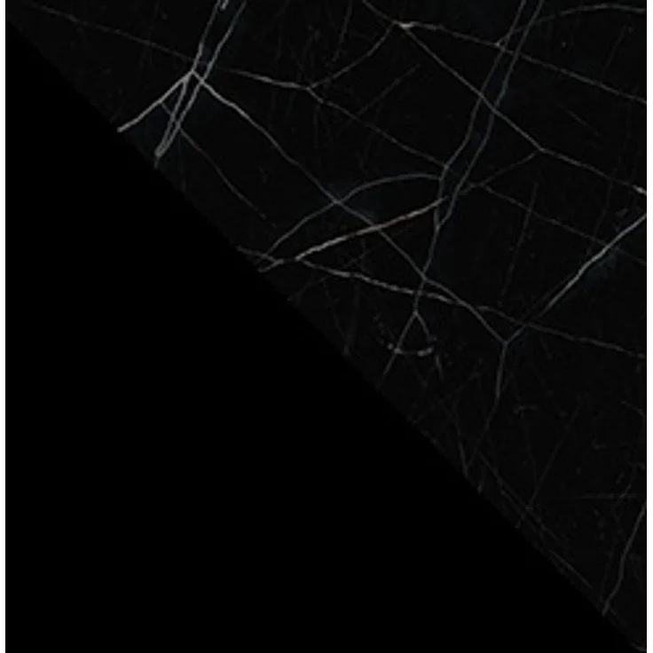 Wohnwand Deromi VI, Griffloses Öffnungssystem (Farbe: Schwarz / Schwarz + Schwarz Marmor) – Bild 9