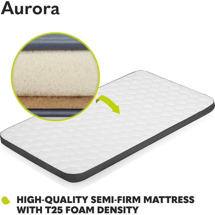 lionelo Aurora 3in1 Baby Nachttisch Co-Sleep für Babys ab Geburt bis 9 kg, verstellbare Höhe & Neigung, Matratze, 4 feststellbare Räder, atmungsaktive Mesh-Einsätze, tragbar, waschbar, Tragetasche, – Bild 3