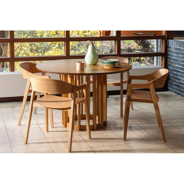 DutchBone Esszimmerstuhl Westlake im 2er-Set, Natur aus Eichenholz 58x52x76 cm – Bild 2