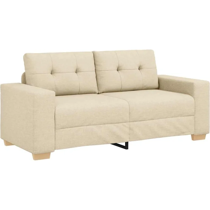 vidaXL Loveseat-Sofa Creme 180x77x82 cm Stoff 4105085 – Bild 2