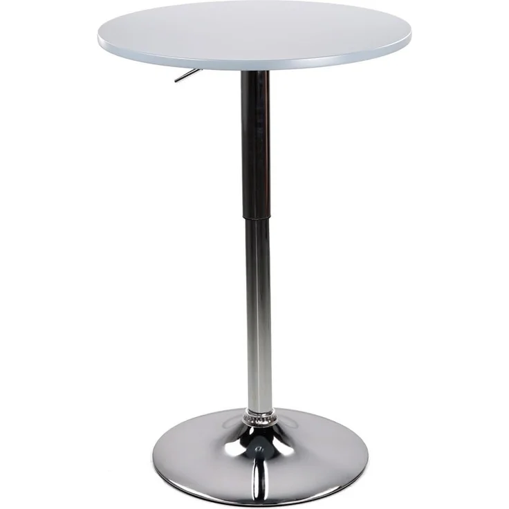 Brigros WeHome - Bartisch, hoher Couchtisch, höhenverstellbarer Couchtisch, quadratischer oder runder Tisch, Küchentisch erhältlich (Grau, rund) – Bild 1