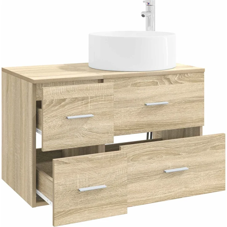 vidaXL Badezimmerschrank-Set 2 stk. Sonoma-Eiche 79,5 x 44,5 x 80 cm 3404010 – Bild 3