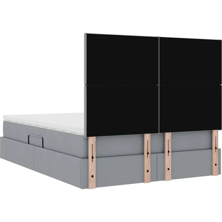 vidaXL LED-Speicherbett mit Matratze Hellgrau 140 x 200 cm Stoff 3372357 – Bild 12