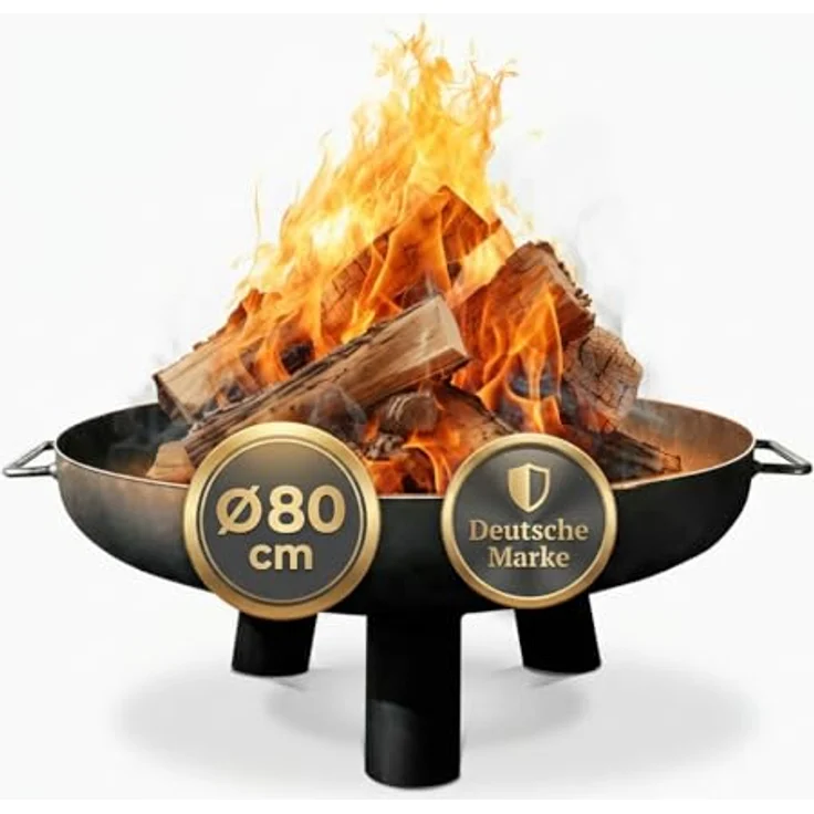 SOUK ONE Feuerschalen Kreta 80 cm, Feuerschale Feuerstelle für den Garten, Funkenschutz, Terrasse und Balkon, Feuertonne und Feuerkorb (Ø 80cm Kreta) – Bild 2