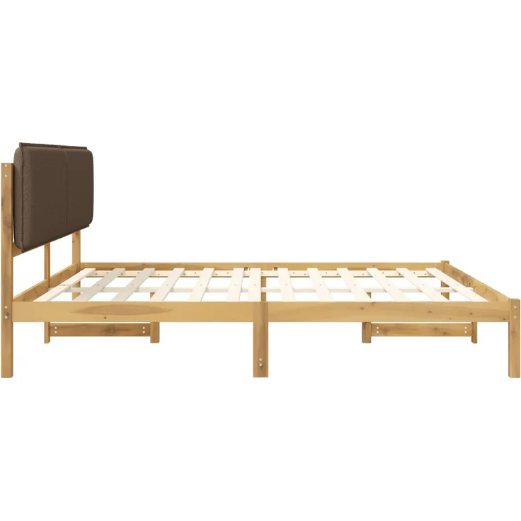vidaXL Bettgestell mit gepolstertem Kopfteil Weiß gewaschen und Taupe 3405046 – Bild 5