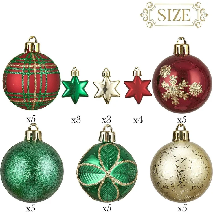 35er Pack Valery Madelyn Weihnachtskugeln 5cm Bruchsicher Landstraße Thema Rot – Bild 6