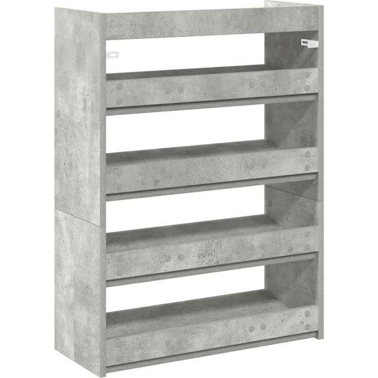 vidaXL Schuhregal Betongrau 60x25x81 cm Holzwerkstoff 859881 – Bild 5
