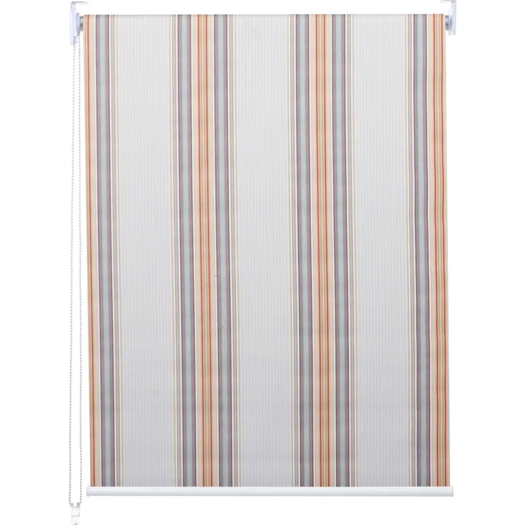 Rollo HWC-D52, Fensterrollo Seitenzugrollo Jalousie, 110x160 cm Sonnenschutz Verdunkelung blickdicht ~ grau/braun/orange