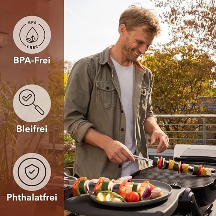 AVANA Grillspieß lange Spieße aus Edelstahl wiederverwendbar Grill 43cm Fleischspieße (10-St), für Fleisch & Gemüse – Bild 7