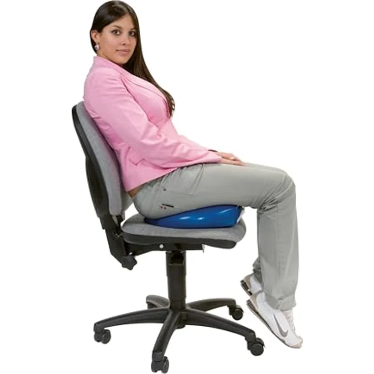 GYMNIC Sit on Air Aufblasbares Kissen, fördert gesunde Körperhaltung, blau – Bild 3