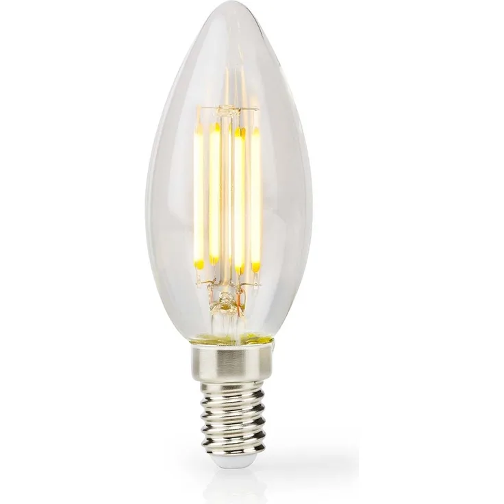 LED-Filament-Lampe E14 | Kerze | 4.5 W | 470 lm | 2700 K | Dimmbar | Warmweiss | Retro Style | 1 Stück | Klar