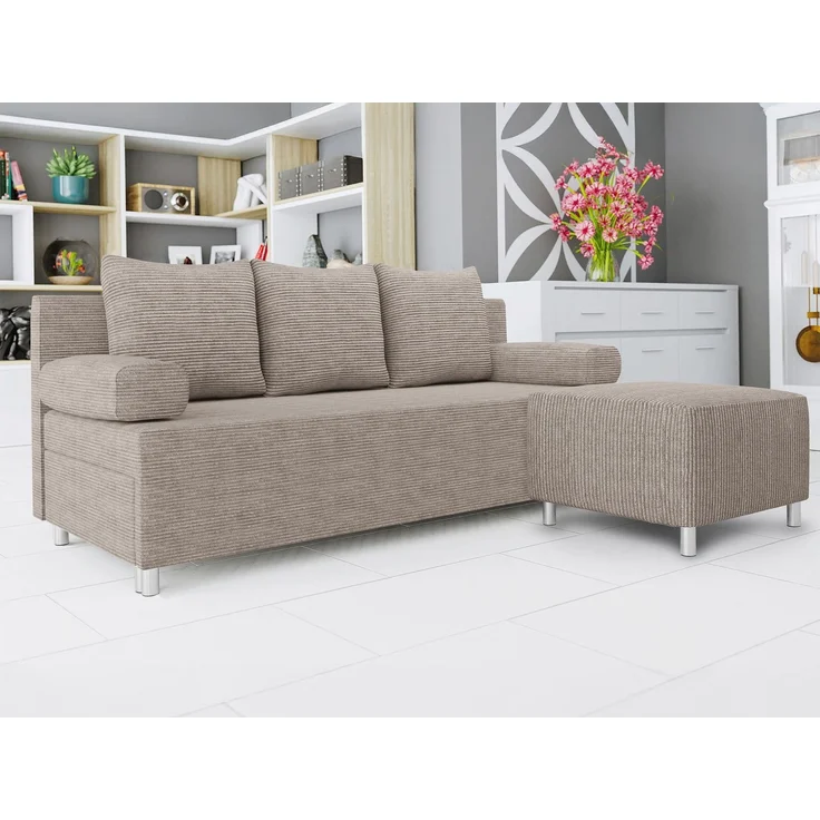 Schlafsofa Dover Cord (Sofa mit Polsterhocker, Farbe: Poso 03) – Bild 3
