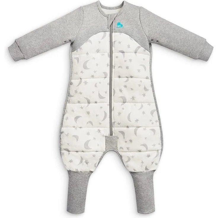 Love To Dream Schlafsack mit Füßen, 24-36 Monate, integrierte Steppdecke für kühle Temperaturen (16-20°C), statt Bettdecke, Schlafanzug Baby Winter, Babyschlafsack, Weiß