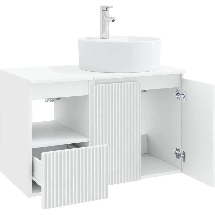 vidaXL Badezimmerschrank-Set 2 stk. Hochglanz Weiß 79,5 x 44,5 x 82 cm 3404078 – Bild 4