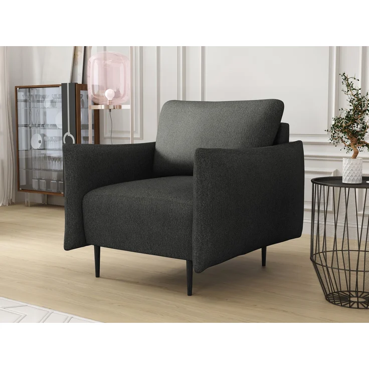Sessel Larow, Polstersessel mit schmale Armlehne (Farbe: Velo 636) – Bild 2