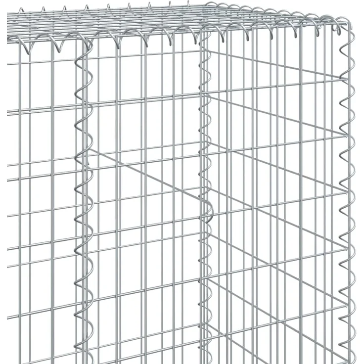 vidaXL Gabione mit Deckel 100x50x200 cm Verzinktes Eisen 3295166 – Bild 5