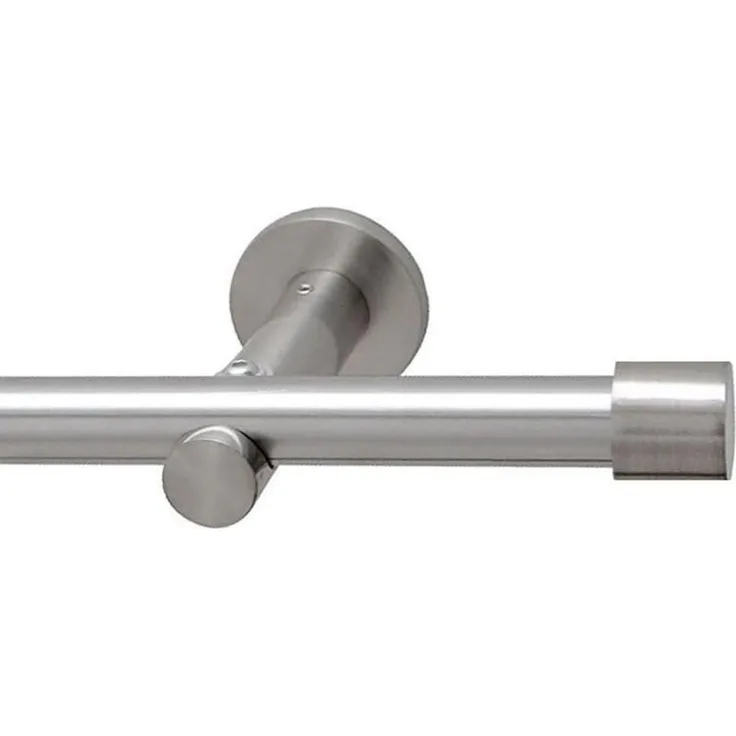Garduna Gardinenstange 16mm / Edelstahl-Optik, 1-läufig, gebohrt, Metall