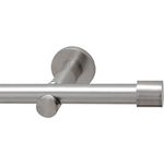 Garduna Gardinenstange 16mm / Edelstahl-Optik, 1-läufig, gebohrt, Metall