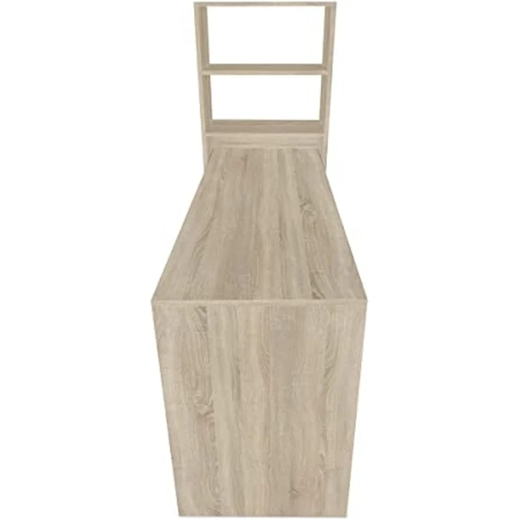 DUÉRMETE ONLINE Cambria, Schreibtisch mit Regal, Computertische, Farbe, praktisch und funktional, Holz, 122 x 53,2 x 140 cm – Bild 6
