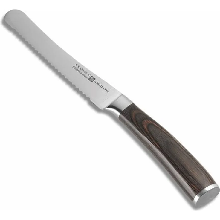 Schulte-Ufer Brötchenmesser Riku, Küchenmesser, Messer, Klingenstahl, Schichtholzgriff, 61629