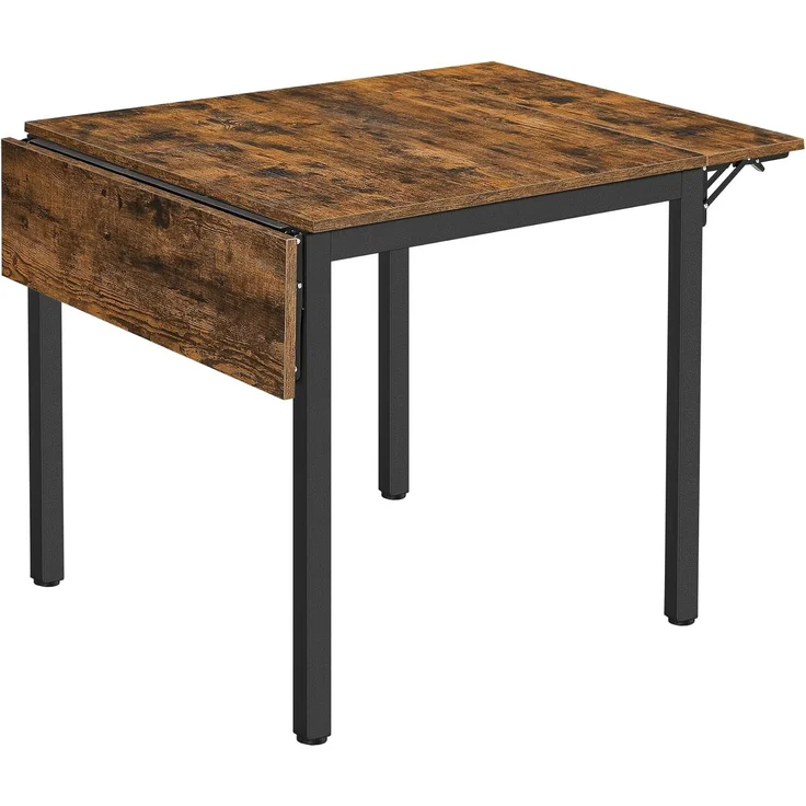 Vasagle Esstisch, klappbar, vintagebraun-schwarz, 76,2 x 120 x 78 cm – Bild 1