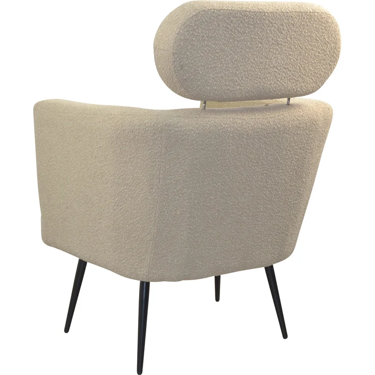 Polstersessel mit Kopfstütze "Calle" im Retrostyle, beige – Bild 3