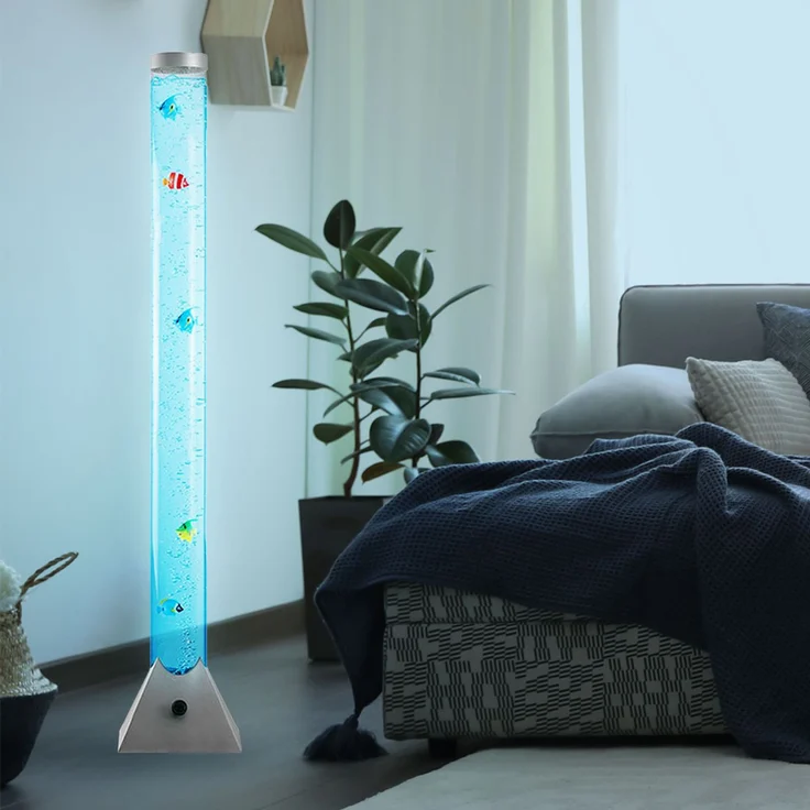 LED Deko Stehleuchte, Wassersäule, Deko-Fische, Höhe 120 cm – Bild 10