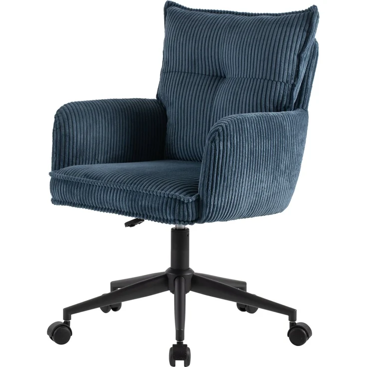 Carryhome 'LUCIE' Bürodrehstuhl, Stoff blau, 59 x 97 x 63 cm, höhenverstellbar mit Gaslift, 140 kg belastbar – Bild 2