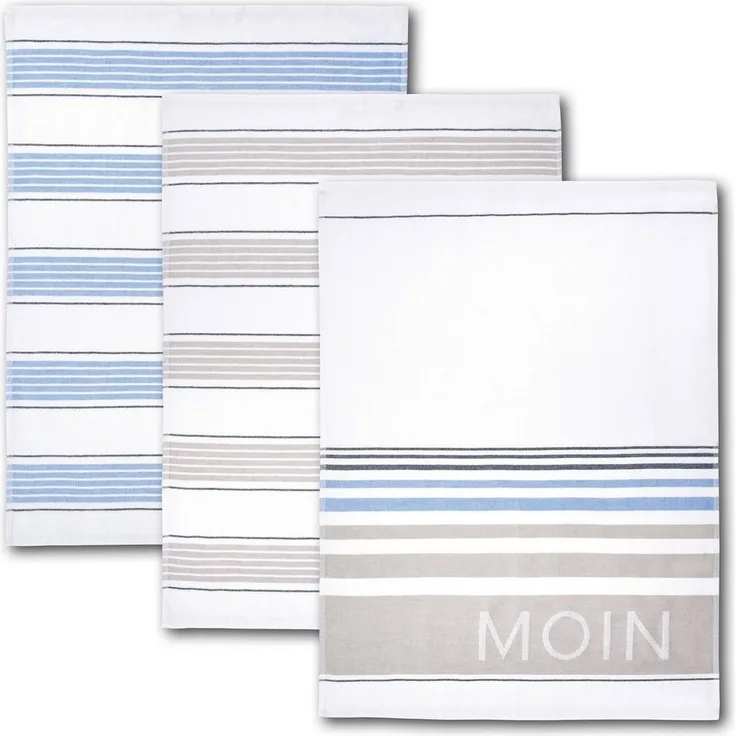 Dyckhoff Geschirrtuch Moin, (Set, 3-tlg), 100% Baumwolle, saugfähig, 50 x 70 cm