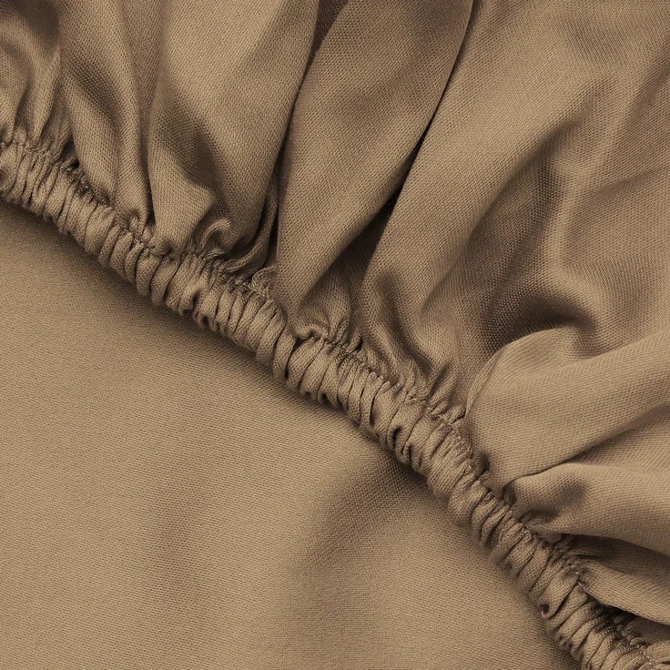 L'essentiel Maison 'Light Brown' Ranforce King Spannbettlaken (FR) (IT) (ES) (DE), Hellbraun, 200+30 x 160 cm – Bild 4