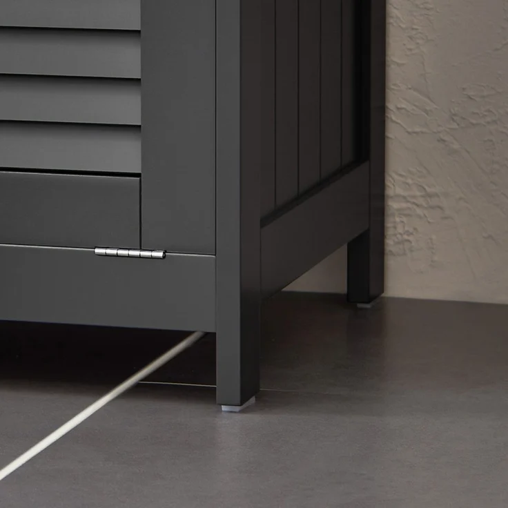 SoBuy BZR124-DG Badezimmer-Hochschrank, MDF, Lackiert, Dunkelgrau, 40 x 170 x 37 cm – Bild 7