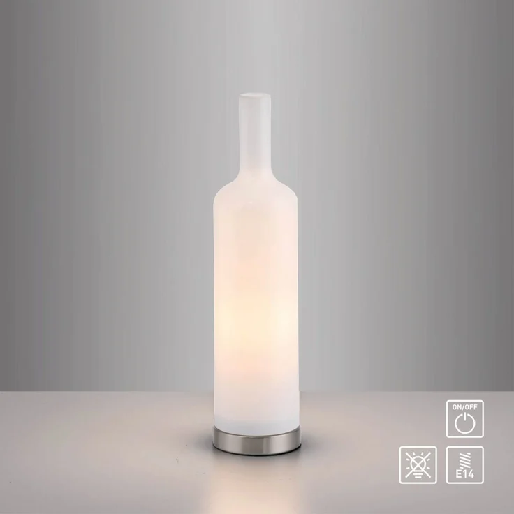 JUST LIGHT 14006-16 BOTTLE Tischleuchte weiss Opalglas – Bild 1