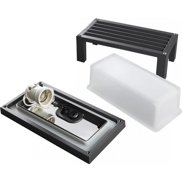 Heitronic Nr. 500614-HE Outdoor Wandleuchte Sevilla mit Lamellen anthrazit E27 IP65 – Bild 3