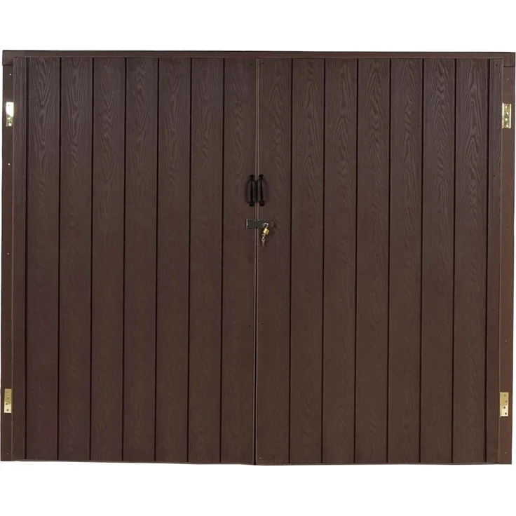 WPC-Fahrradgarage HWC-J29, Geräteschuppen Fahrradbox, Metall Holzoptik abschließbar ~ 2 Räder 172x213x112cm braun – Bild 2